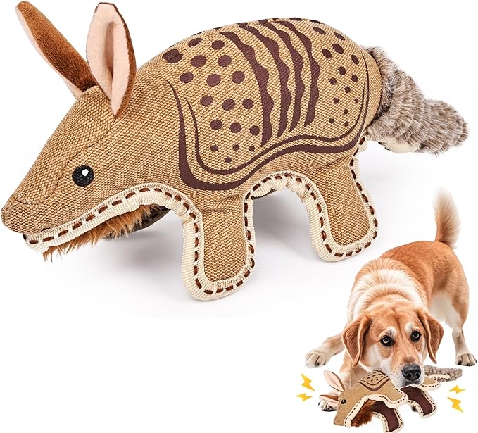 Durable Armadillo-Shaped Dog Toy for Chewing, Fetch & Interactive Play