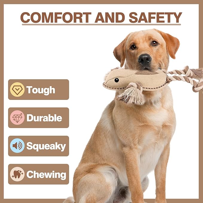 Durable Knotted Rope Dog Toy for Chewing, Tug and Interactive Play
