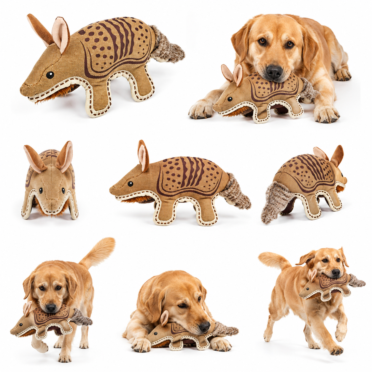 Durable Armadillo-Shaped Dog Toy for Chewing, Fetch & Interactive Play